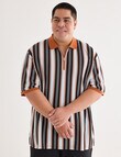 Gasoline King size Vertical Stripe Polo Shirt, Orange product photo