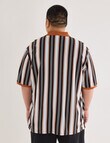 Gasoline King size Vertical Stripe Polo Shirt, Orange product photo View 02 S