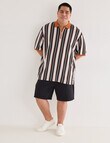 Gasoline King size Vertical Stripe Polo Shirt, Orange product photo View 03 S