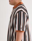 Gasoline King size Vertical Stripe Polo Shirt, Orange product photo View 06 S