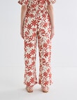 Zest Linen Blend Wide Leg Pant, Brick Floral product photo View 02 S