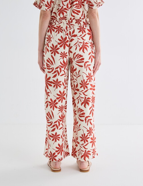 Zest Linen Blend Wide Leg Pant, Brick Floral product photo View 02 L