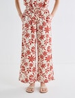 Zest Linen Blend Wide Leg Pant, Brick Floral product photo View 03 S