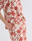 Zest Linen Blend Wide Leg Pant, Brick Floral product photo View 04 S