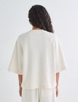 Zest Lounge Loop Back Raglan Tee, Cream product photo View 02 S