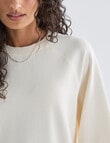 Zest Lounge Loop Back Raglan Tee, Cream product photo View 04 S