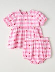 Teeny Weeny Alphabet Soup Top & Bloomer Set, 2-Piece, Pink Check product photo View 02 S