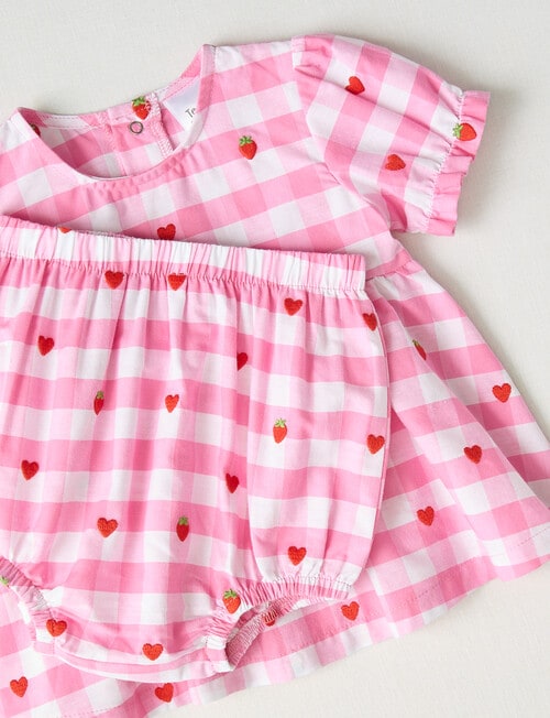 Teeny Weeny Alphabet Soup Top & Bloomer Set, 2-Piece, Pink Check product photo View 03 L