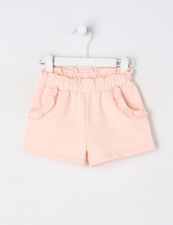 Teeny Weeny Alphabet Soup Play Knit Short, Peach product photo