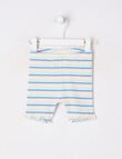 Teeny Weeny Alphabet Soup Play Rib Bike Short, Tinted Aqua product photo