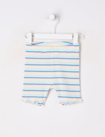 Teeny Weeny Alphabet Soup Play Rib Bike Short, Tinted Aqua product photo