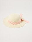 Mac & Ellie Pink Floral Bow Straw Hat product photo