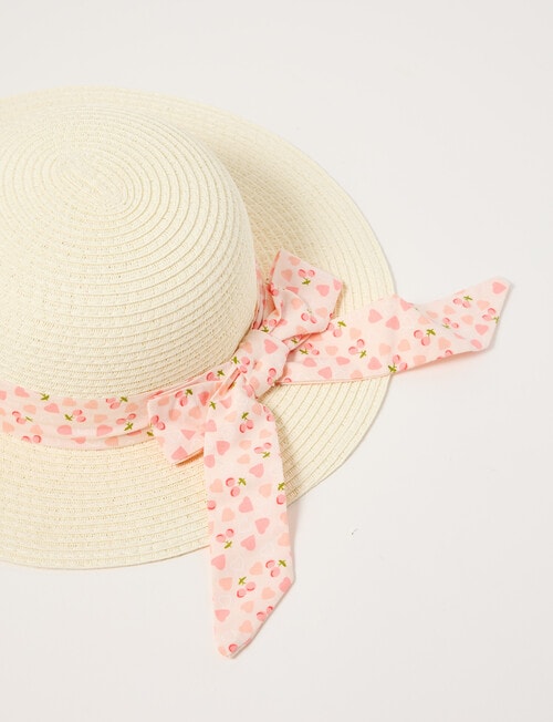 Mac & Ellie Pink Floral Bow Straw Hat product photo View 03 L