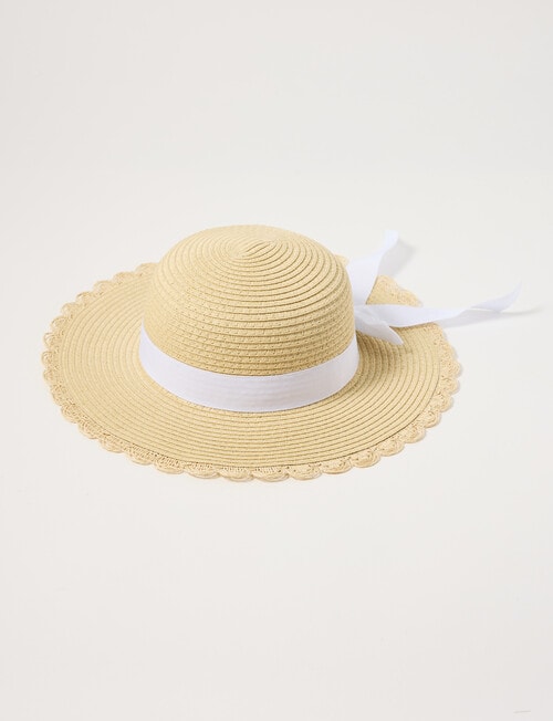 Mac & Ellie White Bow Straw Hat product photo