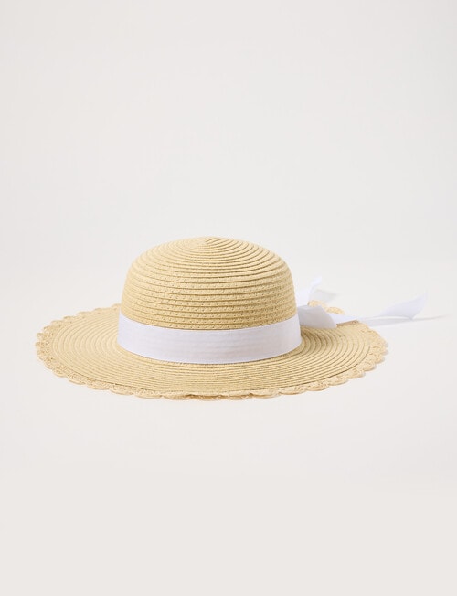 Mac & Ellie White Bow Straw Hat product photo View 02 L