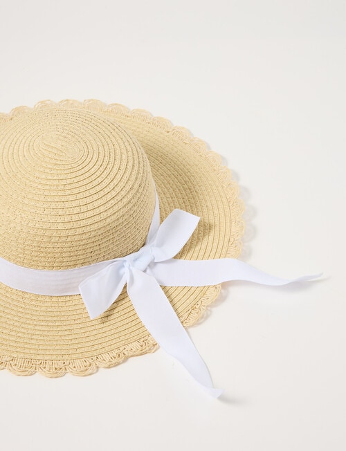 Mac & Ellie White Bow Straw Hat product photo View 03 L