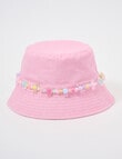 Mac & Ellie Denim Bucket Hat, Pink with Beads product photo