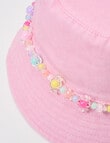 Mac & Ellie Denim Bucket Hat, Pink with Beads product photo View 02 S