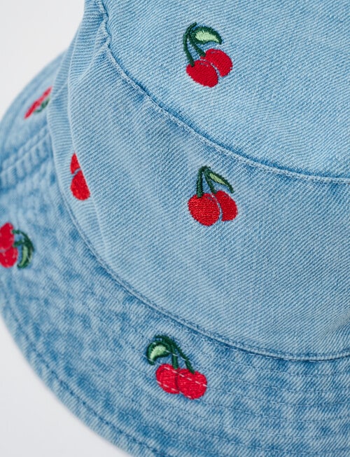 Mac & Ellie Cherry Bucket Hat, Denim product photo View 02 L
