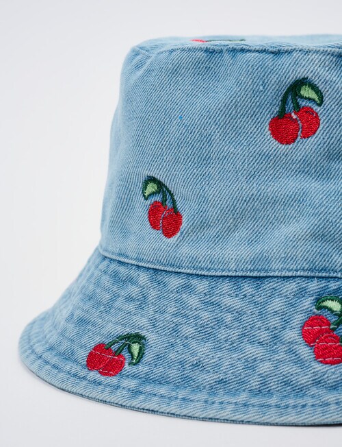 Mac & Ellie Cherry Bucket Hat, Denim product photo View 03 L