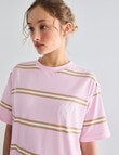 Denim Republic Emblem Tee, Pink Stripe product photo View 04 S