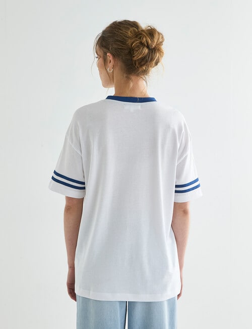 Denim Republic V-Neck Tee, White product photo View 02 L