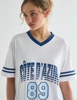 Denim Republic V-Neck Tee, White product photo View 04 S