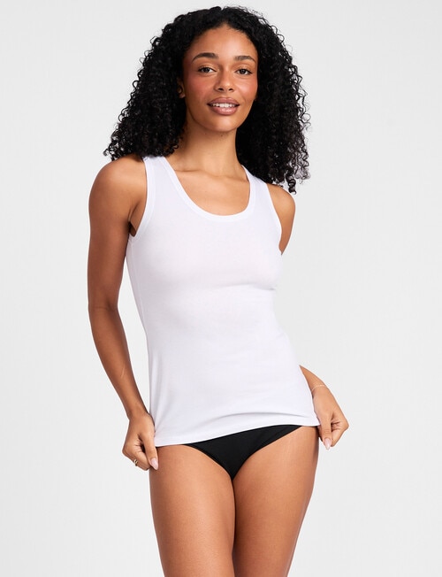 Jockey Comfort Classic Cotton Singlet, White product photo View 02 L