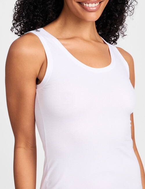 Jockey Comfort Classic Cotton Singlet, White product photo View 03 L