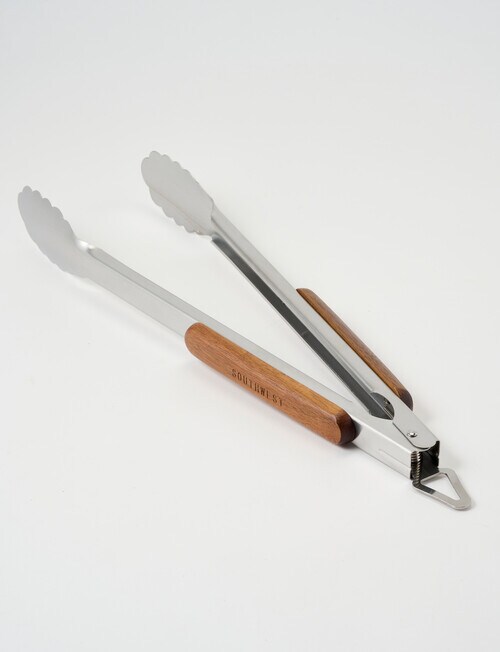 SouthWest BBQ Tongs Acacia Handle, 46cm product photo View 02 L