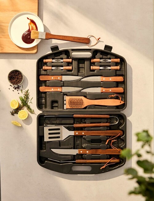 SouthWest BBQ 18-Piece BBQ Tool Set with Hard Case product photo View 02 L