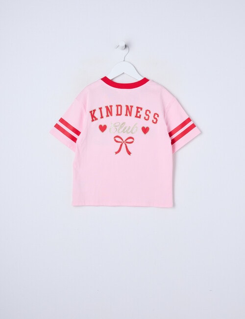 Mac & Ellie Kind Short Sleeve Sporty Boxy Tee, Light Pink product photo View 02 L