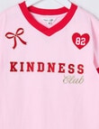 Mac & Ellie Kind Short Sleeve Sporty Boxy Tee, Light Pink product photo View 03 S