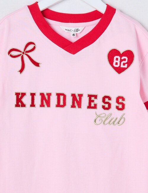 Mac & Ellie Kind Short Sleeve Sporty Boxy Tee, Light Pink product photo View 03 L