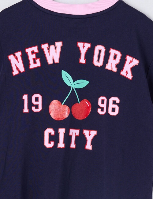 Mac & Ellie Cherry Short Sleeve Sporty Boxy Tee, Navy product photo View 04 L