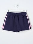 Mac & Ellie Terry Fleece Bow Shorts, Navy & Candy Pink product photo