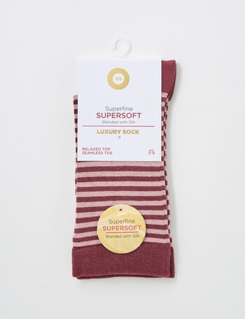 DS Socks Viscose Stripe Sock, Chocolate Trufle, 5-11 product photo