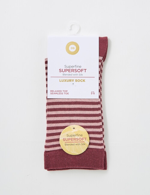 DS Socks Viscose Stripe Sock, Chocolate Trufle, 5-11 product photo