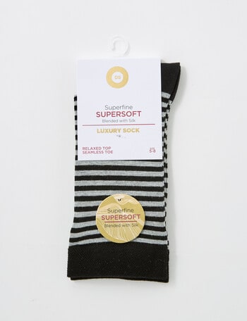 DS Socks Viscose Stripe Sock, Black, 5-11 product photo