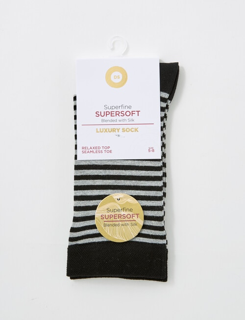 DS Socks Viscose Stripe Sock, Black, 5-11 product photo