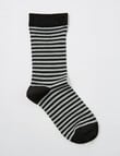 DS Socks Viscose Stripe Sock, Black, 5-11 product photo View 02 S