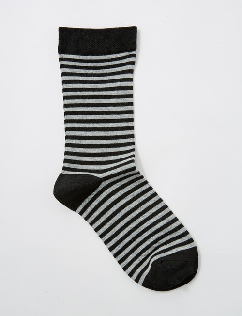 DS Socks Viscose Stripe Sock, Black, 5-11 product photo View 02 L