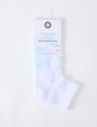 DS Socks Coolmax Athleisure Anklet Sock, White & Mint, 5-11 product photo