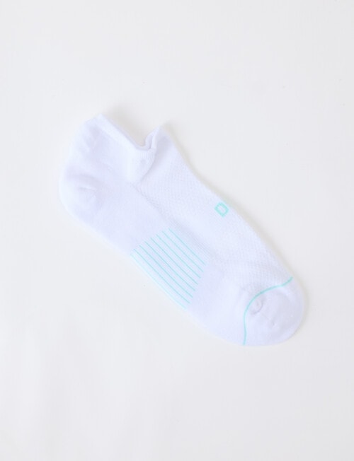 DS Socks Coolmax Athleisure Liner Sock, White & Mint, 5-11 product photo View 02 L
