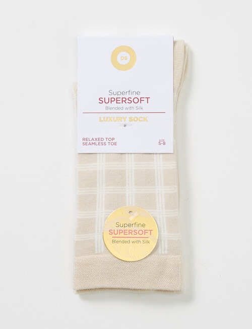 DS Socks Viscose Check Sock, Rainy Day, 5-11 product photo View 02 L