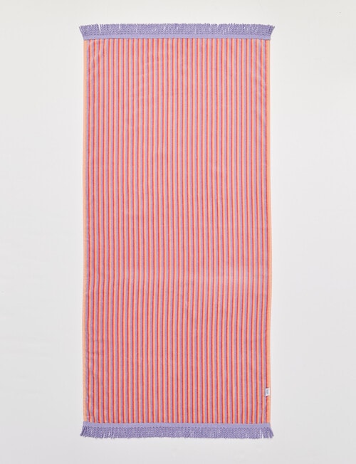 Verano Kids Junior Stripe Beach Towel, Peachy product photo