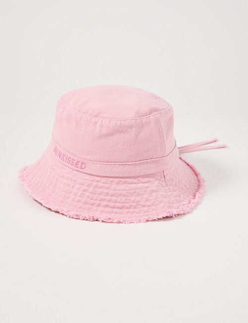 Mac & Ellie Chin Tie Bucket Hat, Sunkissed Pink product photo