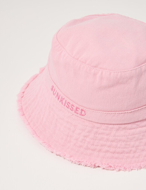 Mac & Ellie Chin Tie Bucket Hat, Sunkissed Pink product photo View 02 L