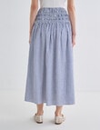 Zest Shirred Waist Skirt, Blue Stripe product photo View 02 S
