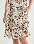 Zest Gathered Scoop Neck Mini Dress, Floral Print product photo View 05 S